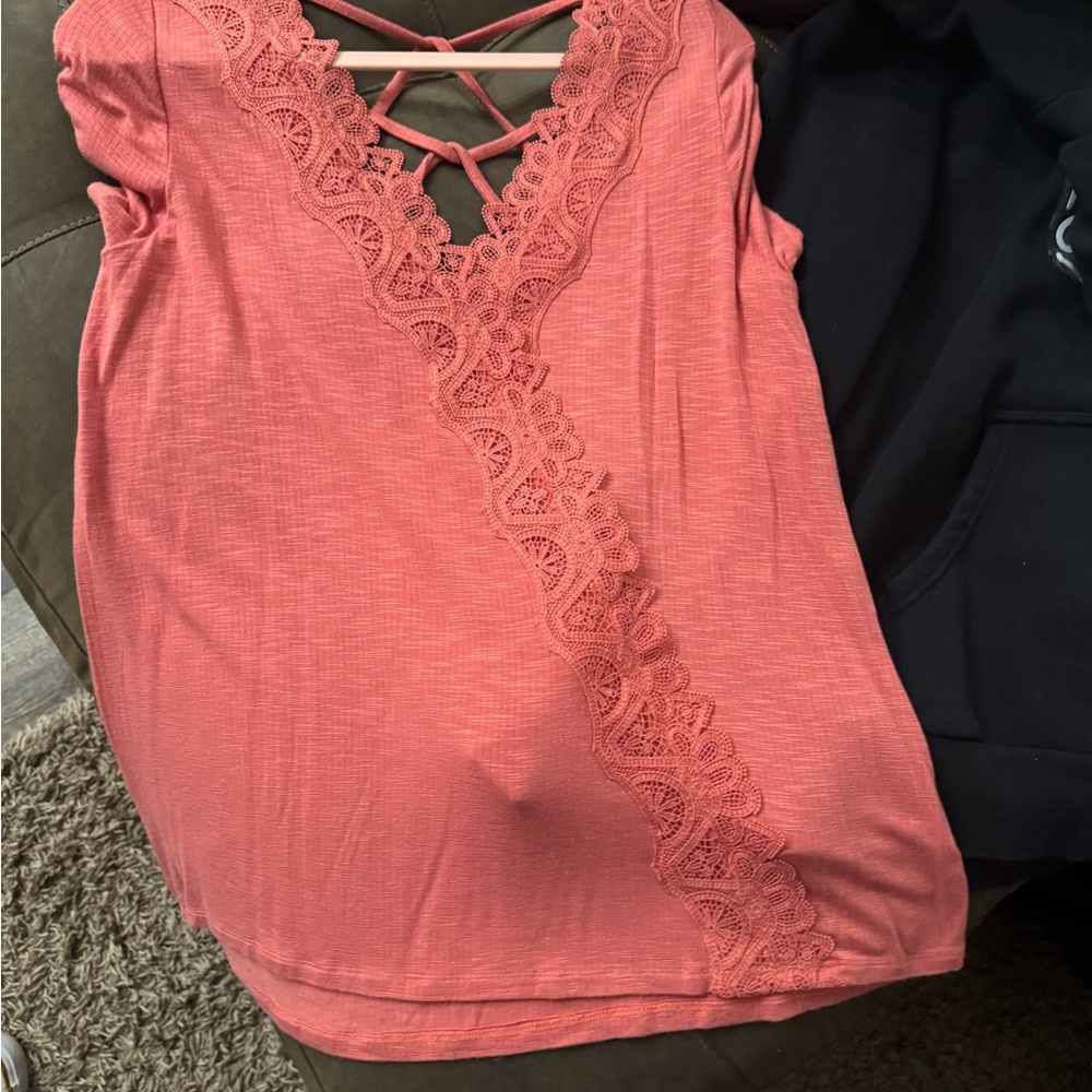Daytrip Pink Lace Backless Blouse